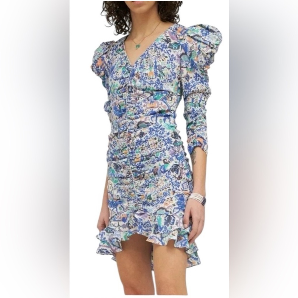 Isabel Marant Bireya Ruched Silk Mini Dress 2/34